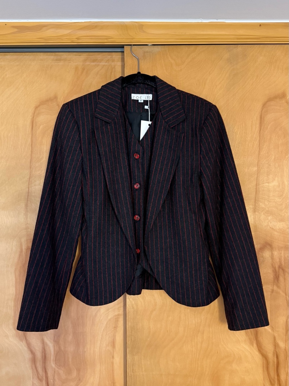 Zoe Ltd Pinstripe Blazer with Built In Vest